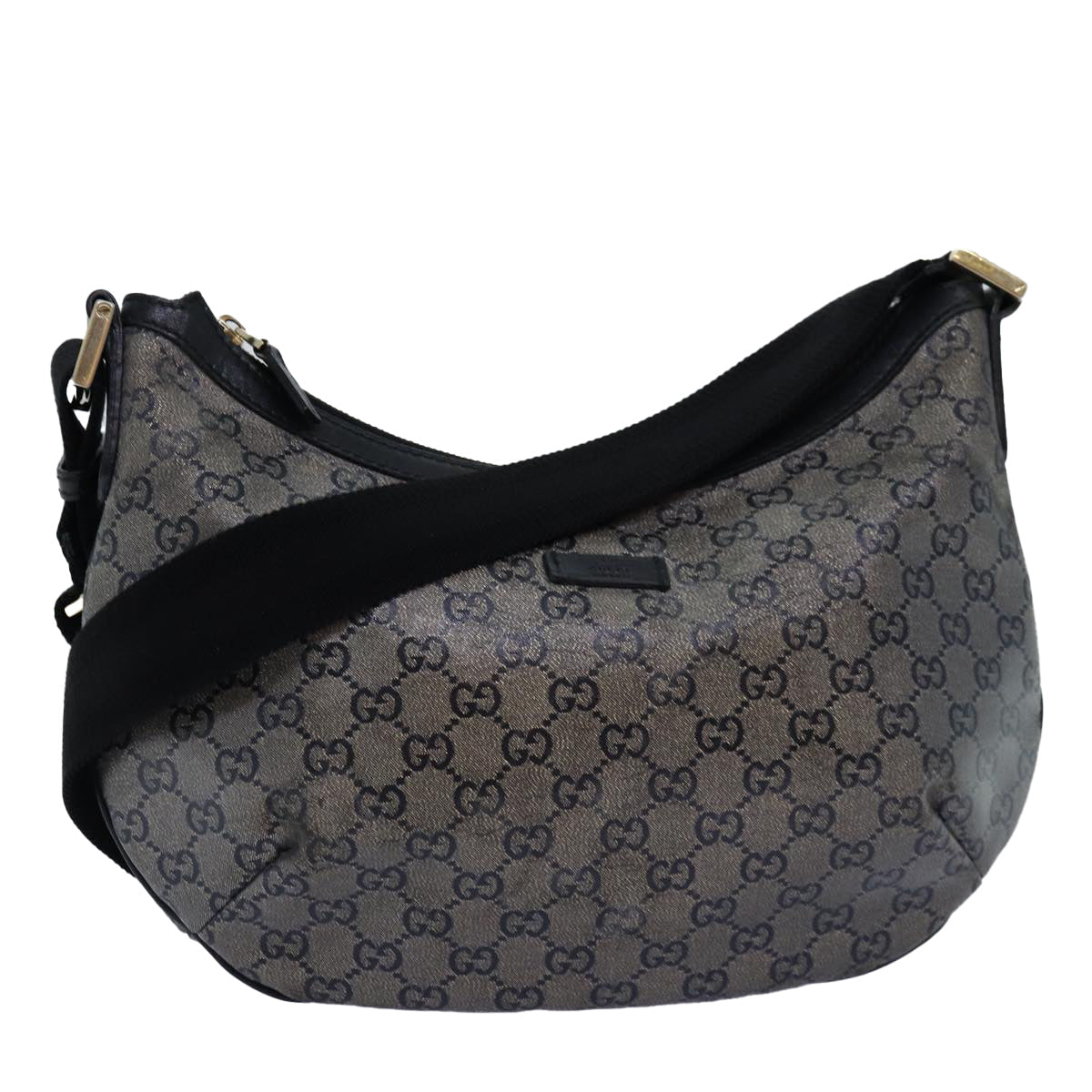 GUCCI GG crystal Shoulder Bag PVC Leather Black 181092 1669 ki4485