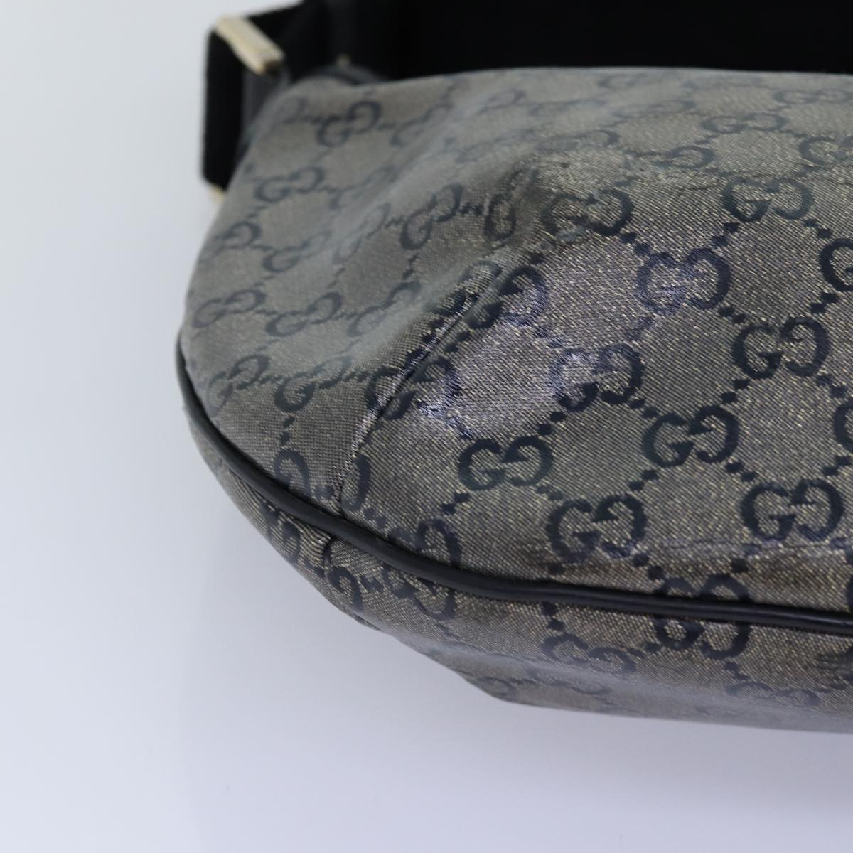 GUCCI GG crystal Shoulder Bag PVC Leather Black 181092 1669 ki4485