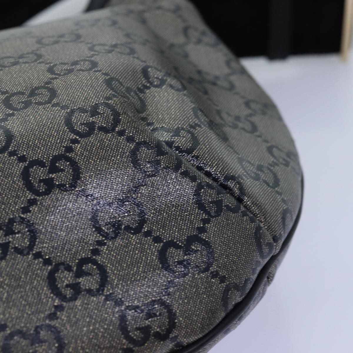 GUCCI GG crystal Shoulder Bag PVC Leather Black 181092 1669 ki4485