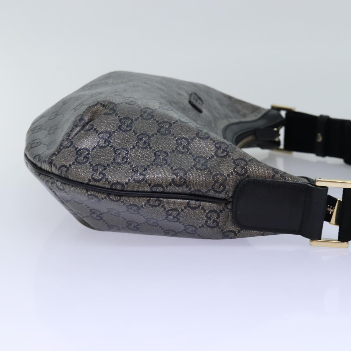 GUCCI GG crystal Shoulder Bag PVC Leather Black 181092 1669 ki4485