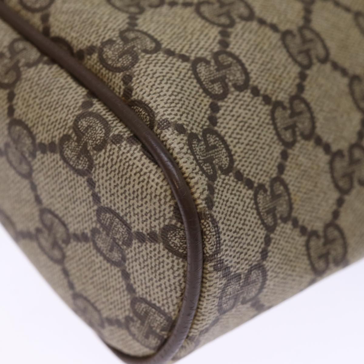 GUCCI GG Supreme Web Sherry Line Clutch Bag PVC Beige Red 89 01 012 ki4502