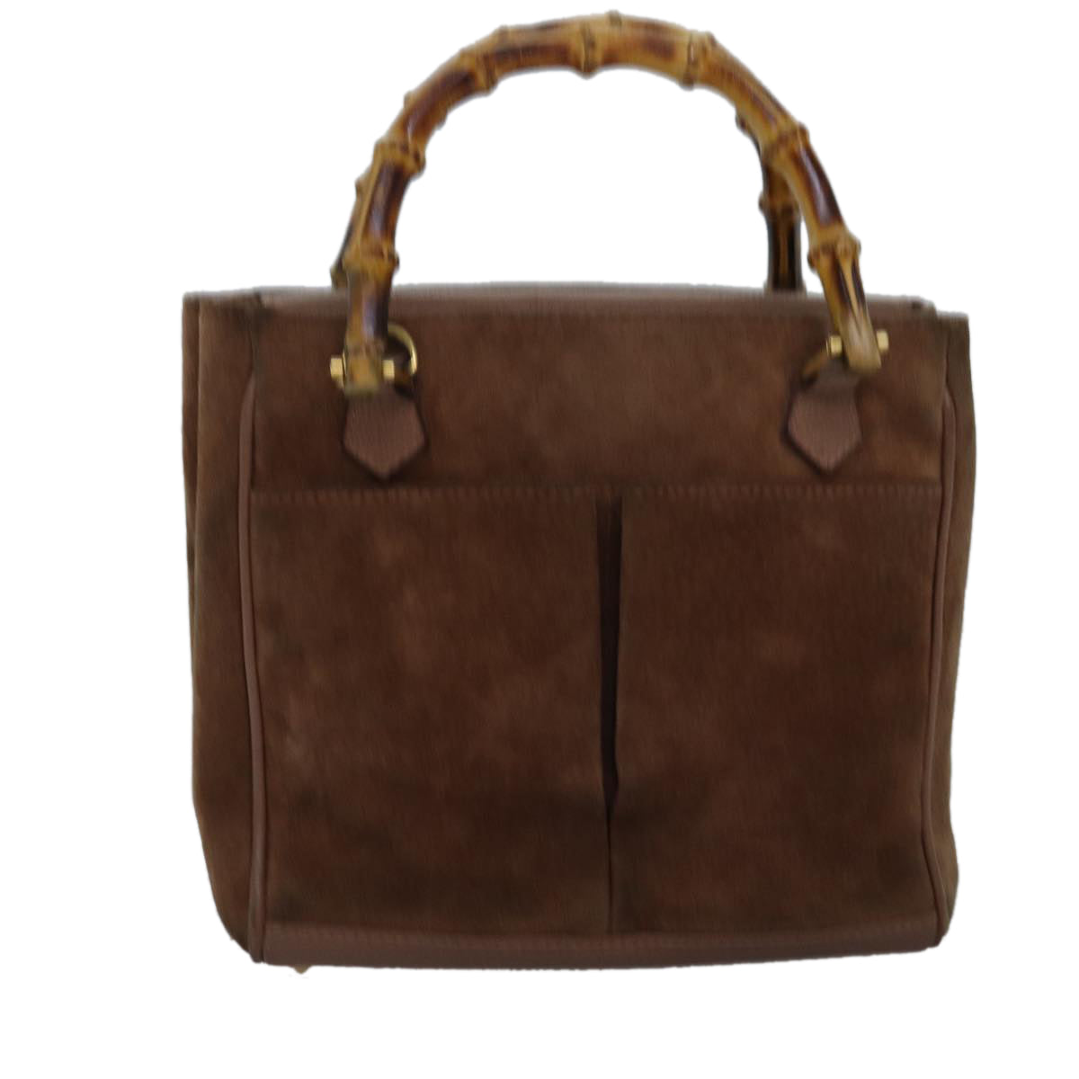 GUCCI Bamboo Diamante Hand Bag Suede Brown 000 123 0316 ki4507