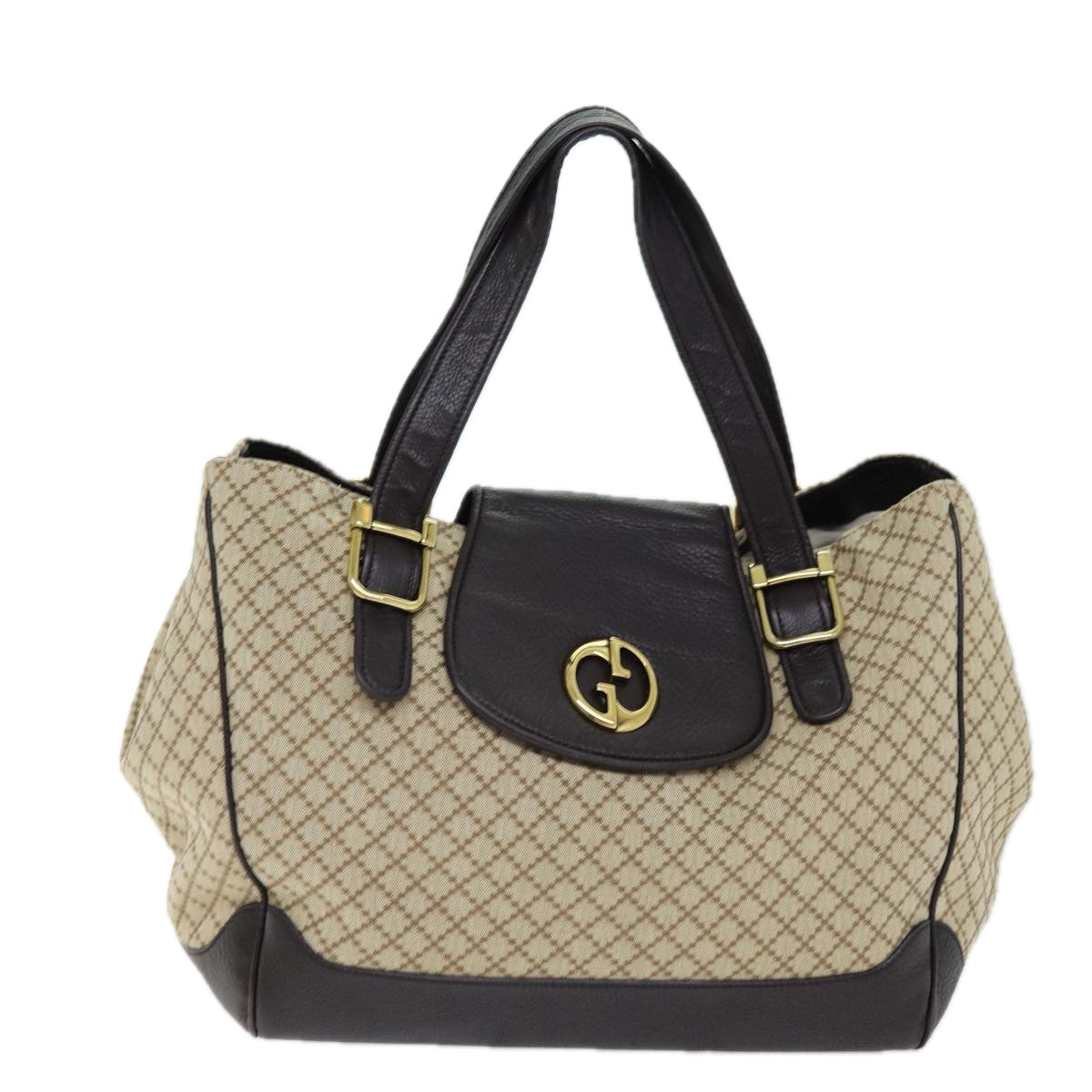 GUCCI Diamante Hand Bag Canvas Beige 251826 ki4519