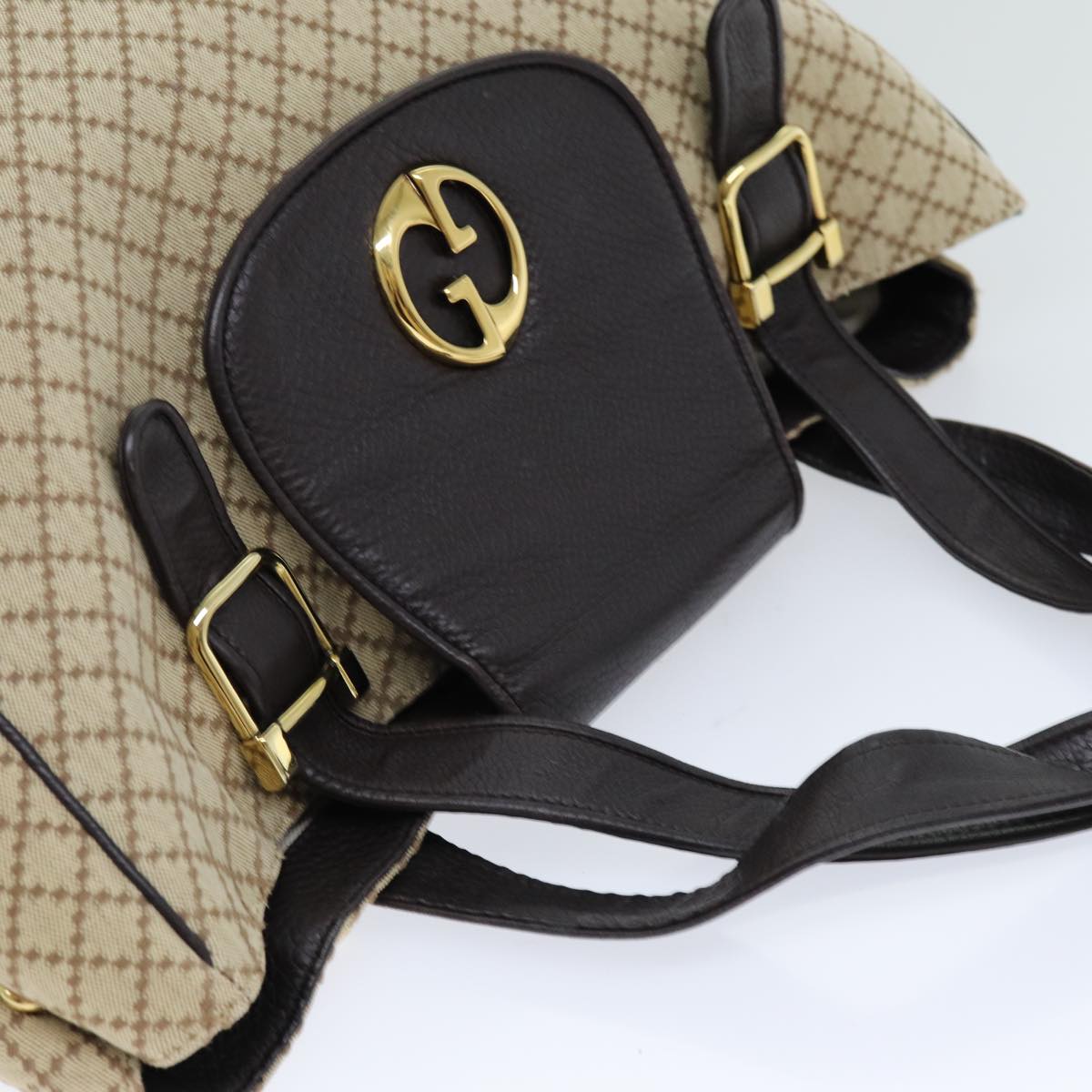 GUCCI Diamante Hand Bag Canvas Beige 251826 ki4519