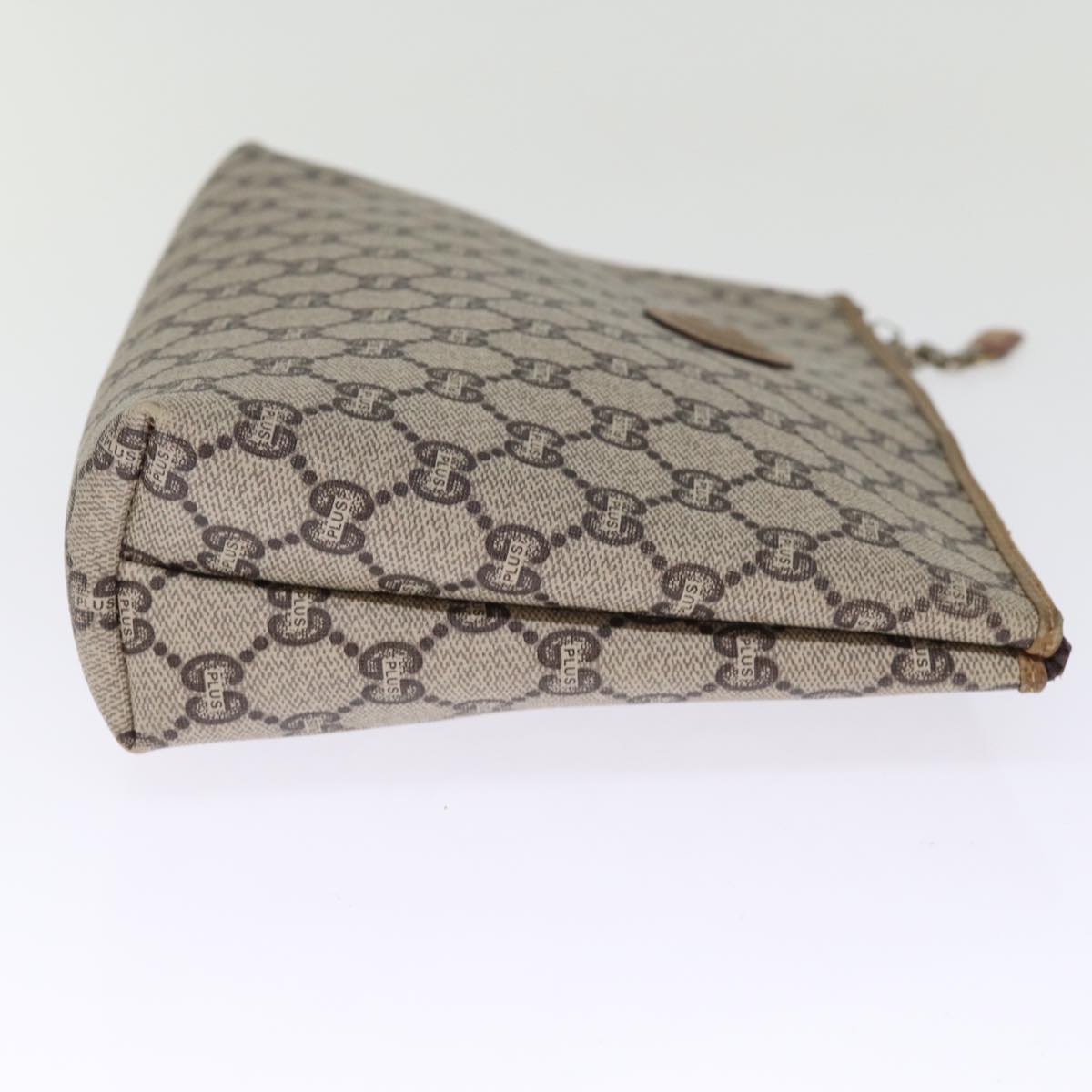 GUCCI GG Plus Supreme Clutch Bag PVC Beige ki4521