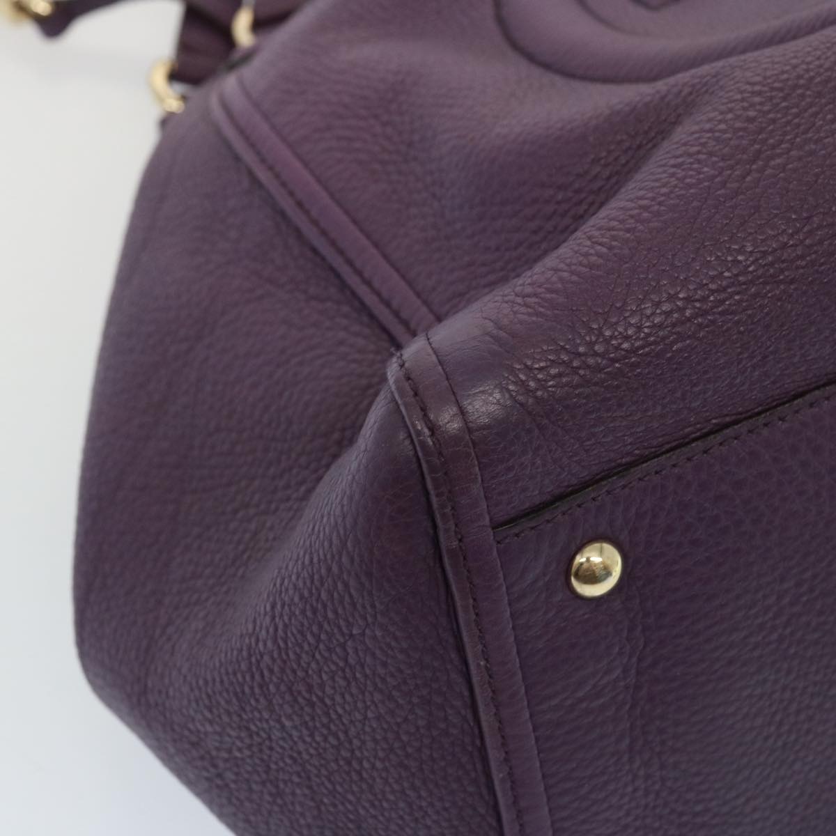 GUCCI Soho Interlocking Fringe Tote Bag Leather Purple 282309 ki4558