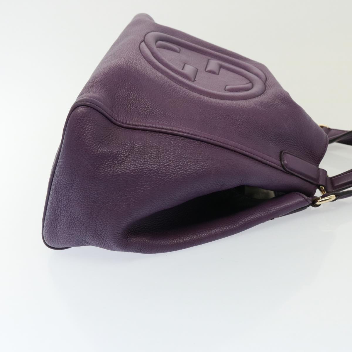 GUCCI Soho Interlocking Fringe Tote Bag Leather Purple 282309 ki4558