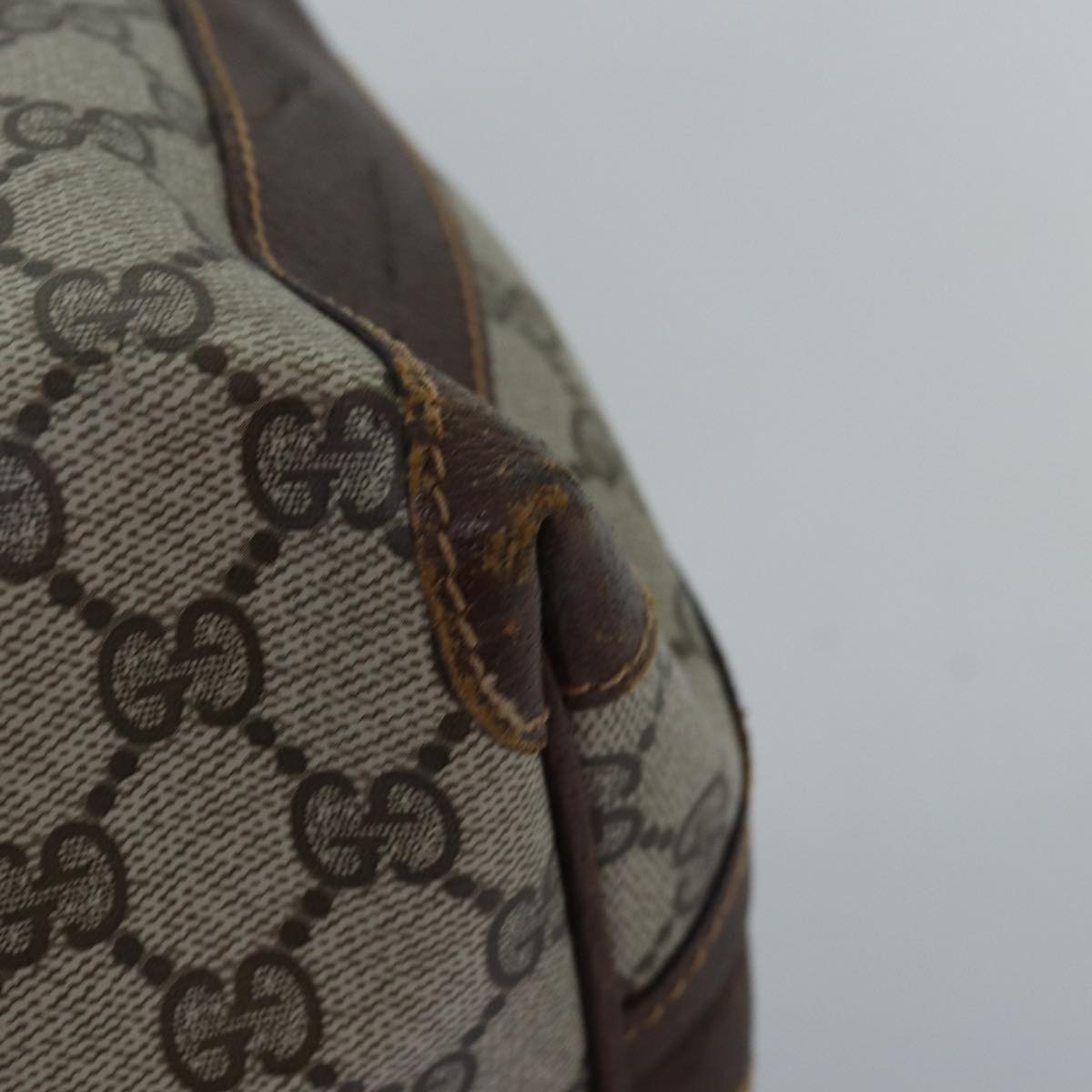 GUCCI GG Supreme Mini Boston Bag PVC Beige ki4575