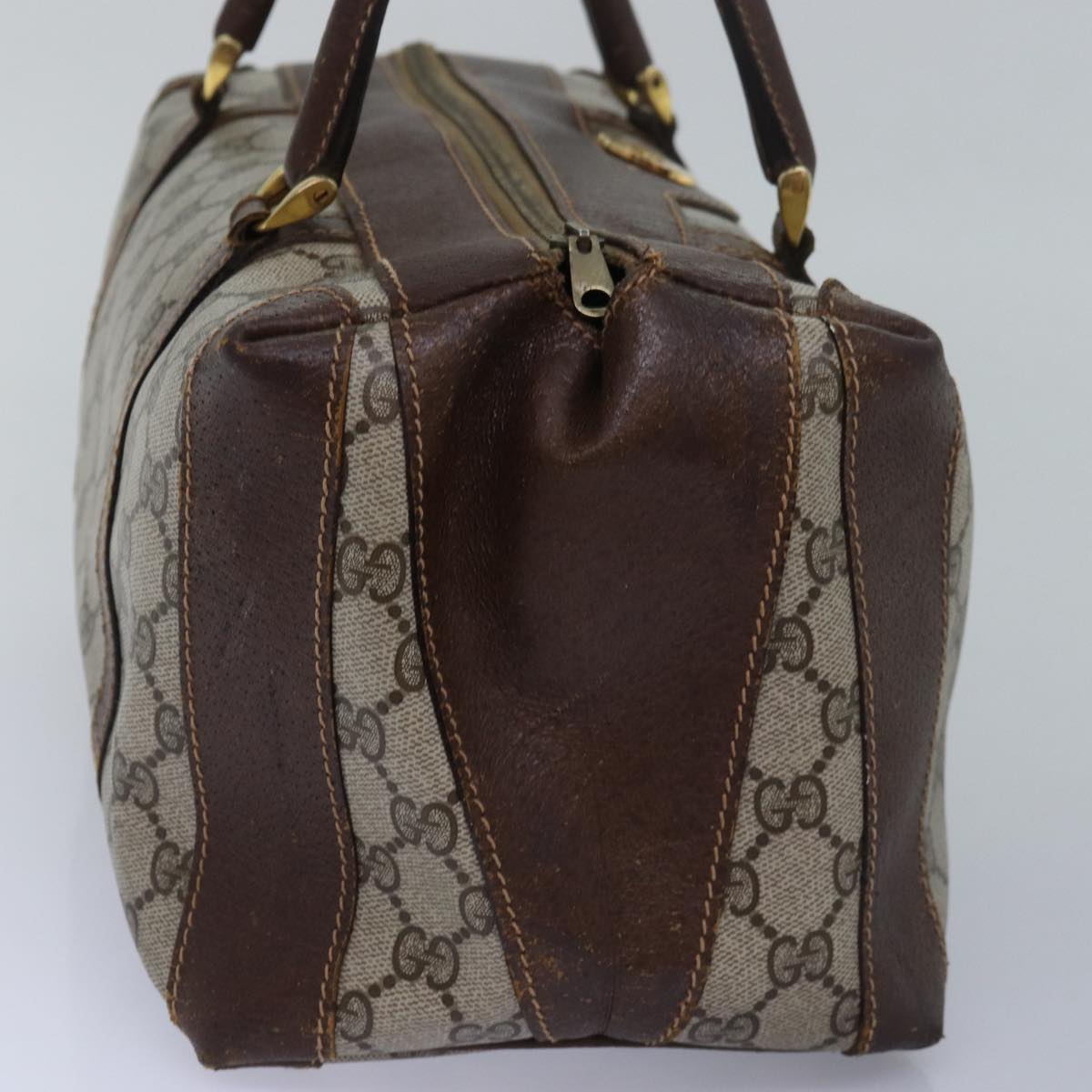 GUCCI GG Supreme Mini Boston Bag PVC Beige ki4575