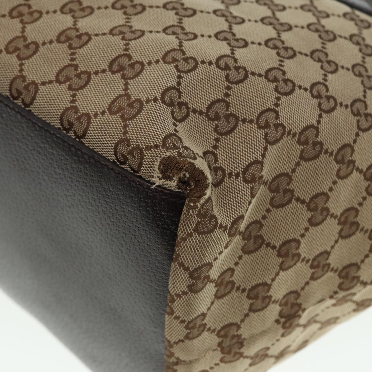 GUCCI GG Canvas Web Sherry Line Tote Bag Beige Red Green 131230 ki4581