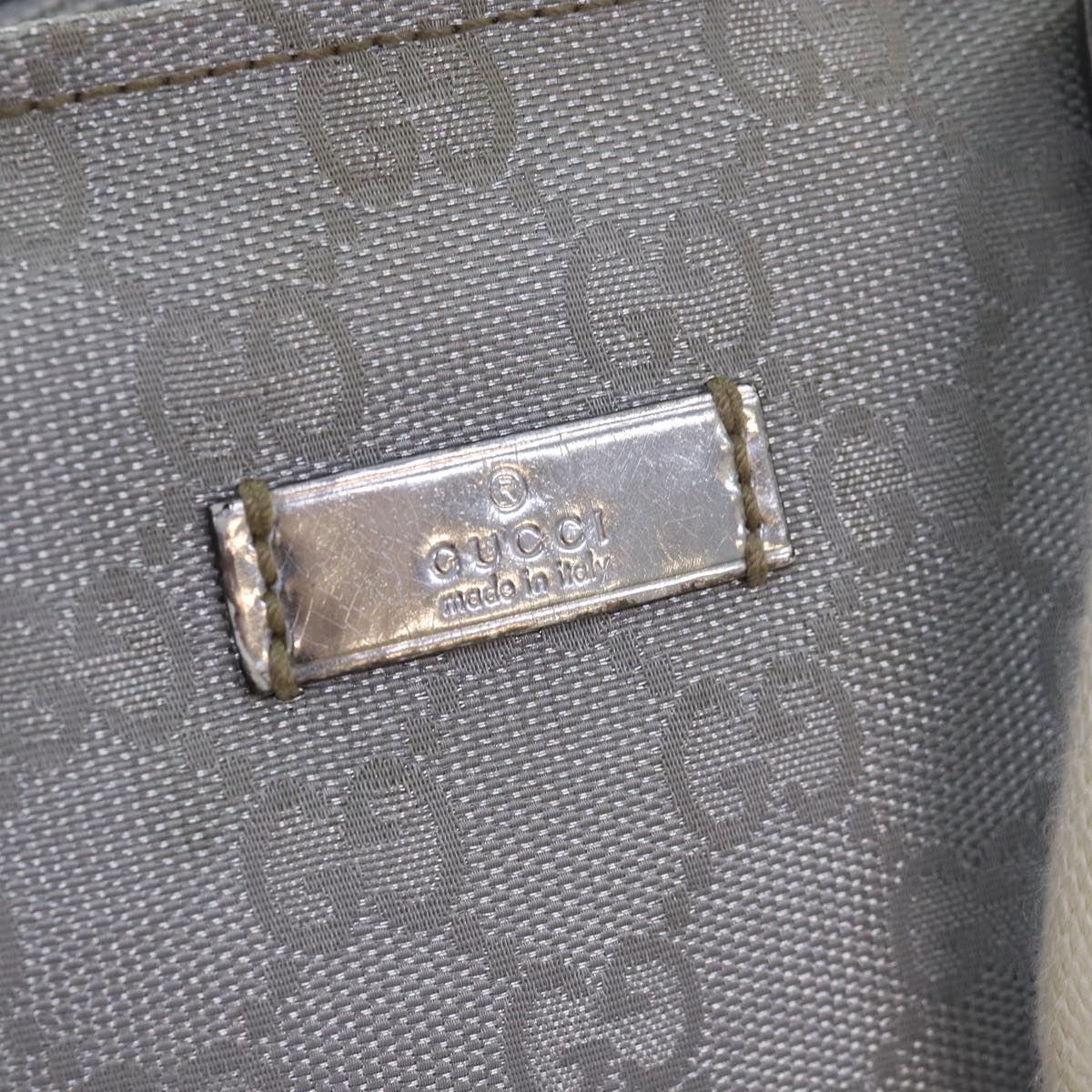 GUCCI GG Canvas Sherry Line Tote Bag Silver Gray 131228 ki4597