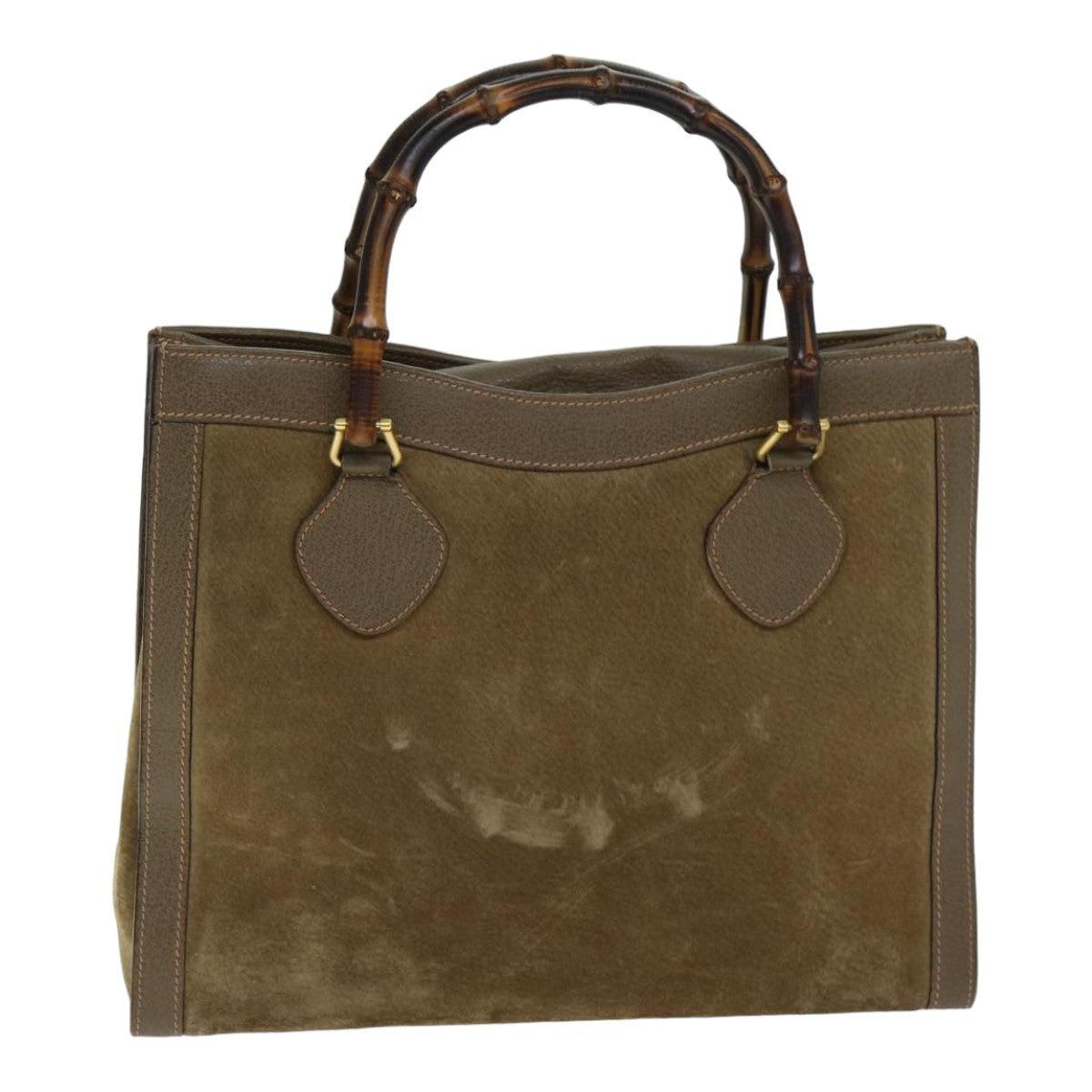 GUCCI Bamboo Diana Hand Bag Suede Brown 002 853 0260 ki4617