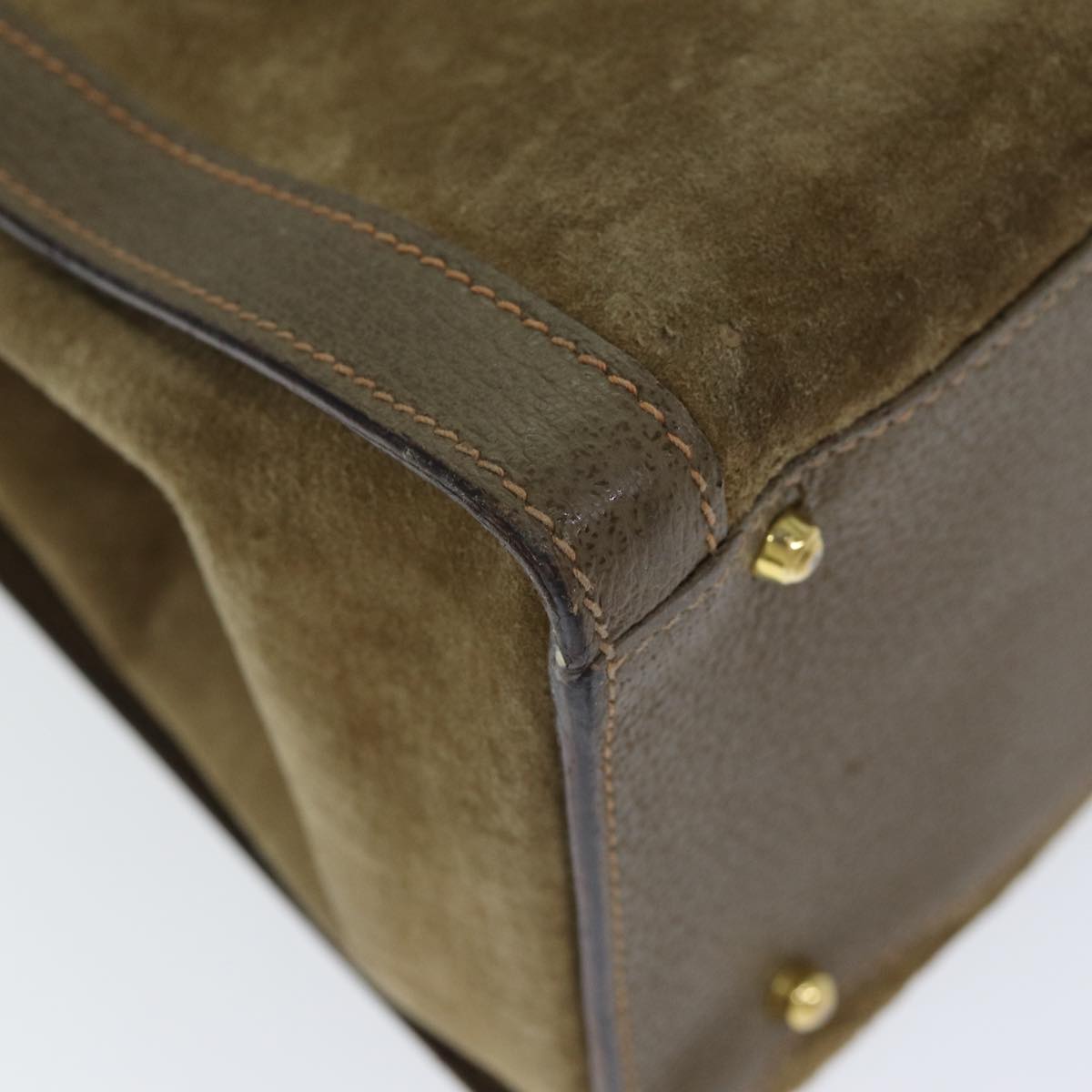 GUCCI Bamboo Diana Hand Bag Suede Brown 002 853 0260 ki4617