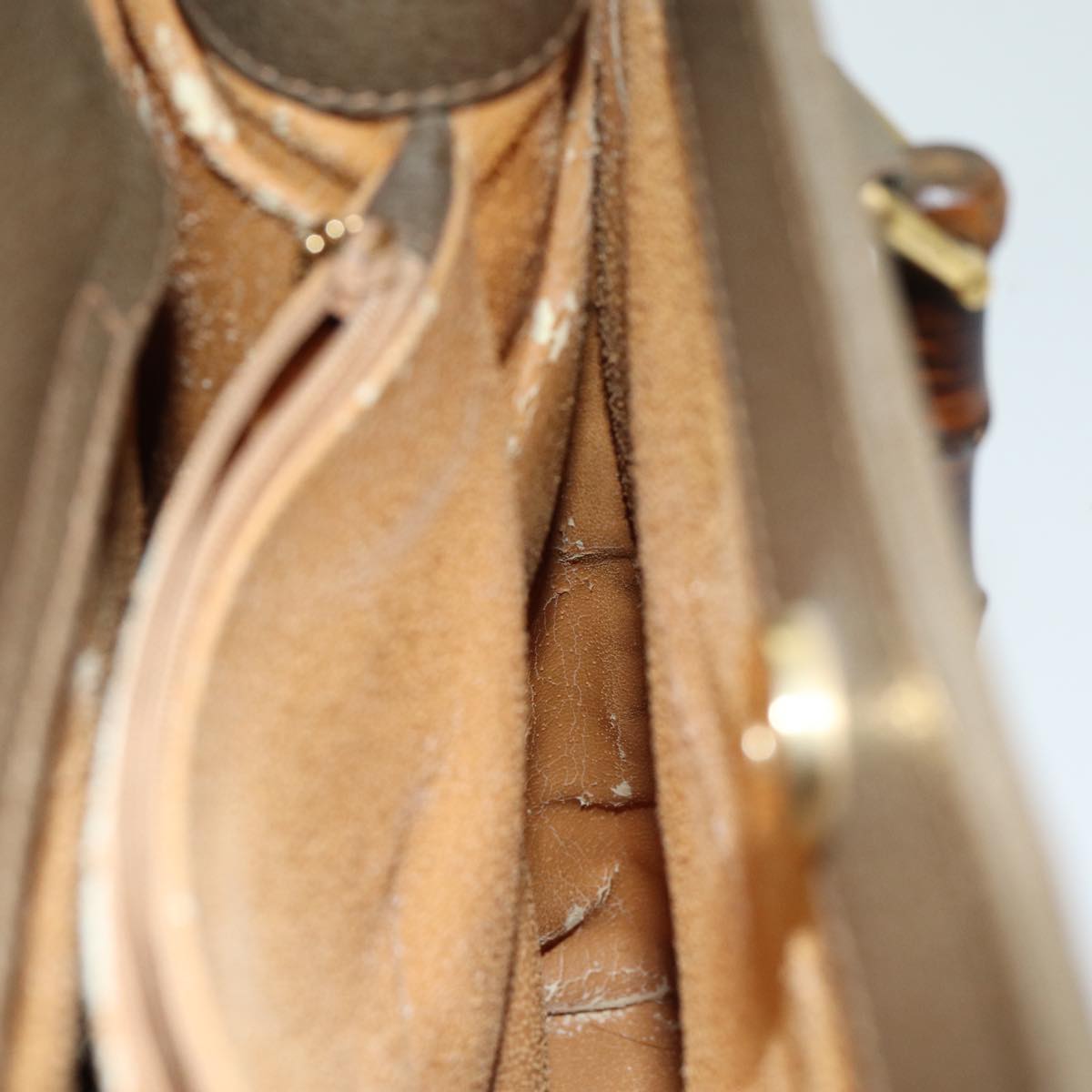 GUCCI Bamboo Diana Hand Bag Suede Brown 002 853 0260 ki4617
