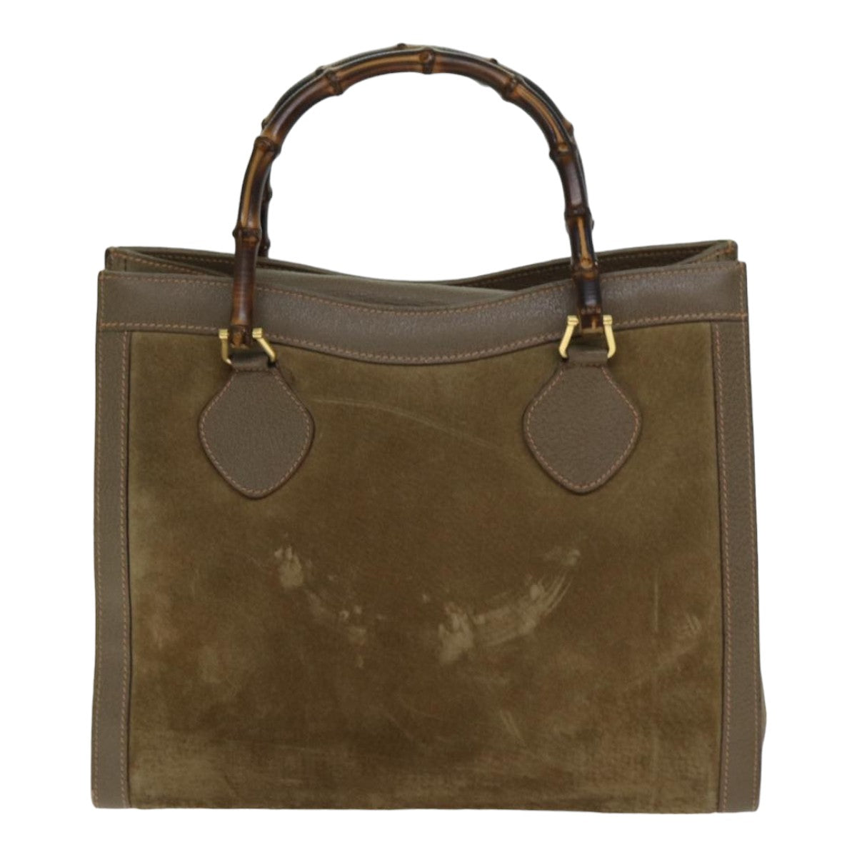 GUCCI Bamboo Diana Hand Bag Suede Brown 002 853 0260 ki4617