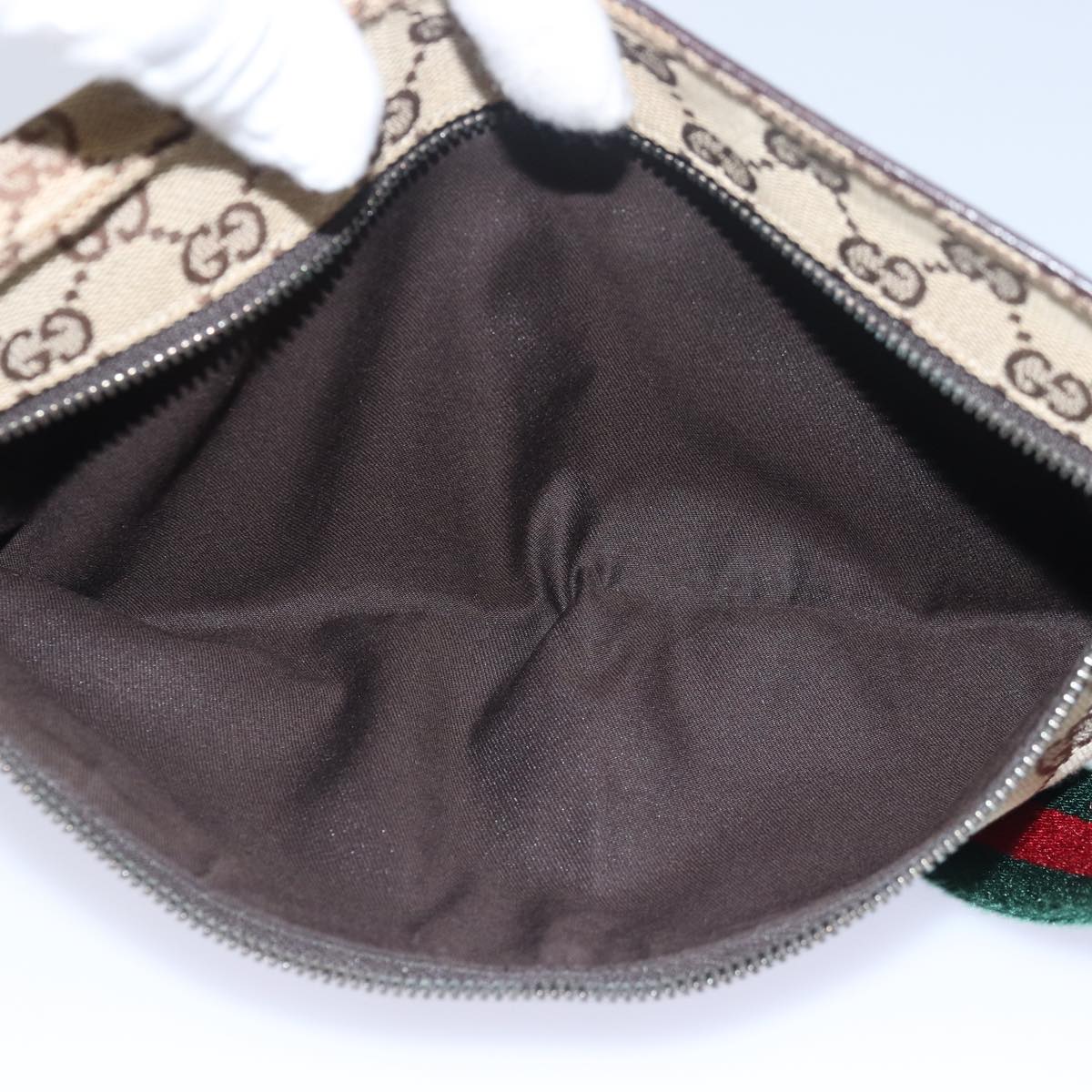 GUCCI GG Canvas Web Sherry Line Waist bag Beige Red Green 28566 ki4620