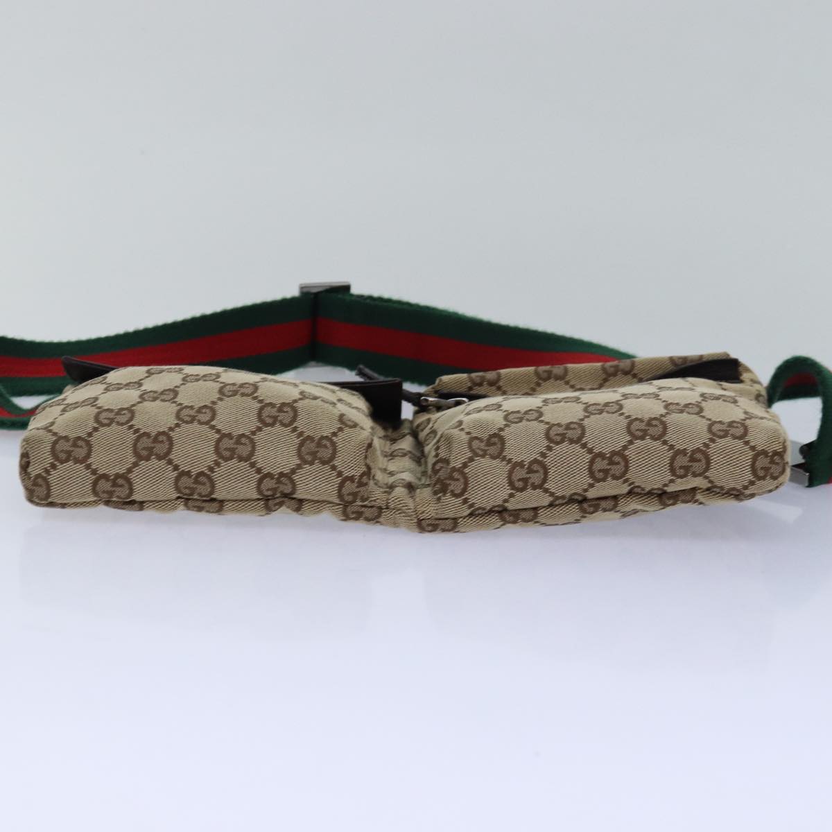GUCCI GG Canvas Web Sherry Line Waist bag Beige Red Green 28566 ki4620