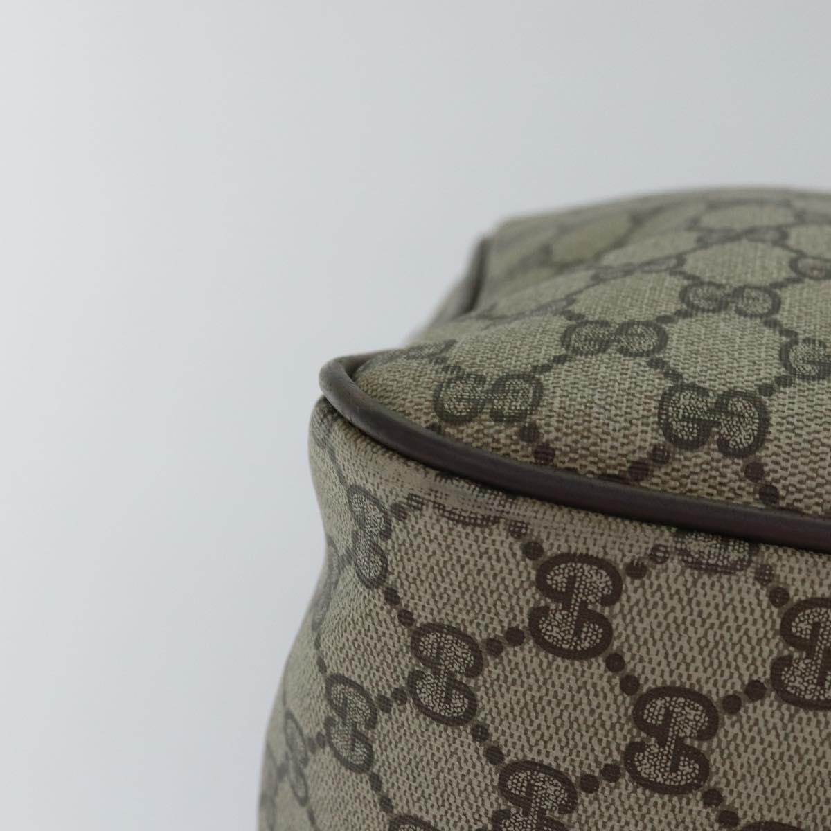 GUCCI GG Supreme Web Sherry Line Boston Bag PVC Leather Beige ki4633