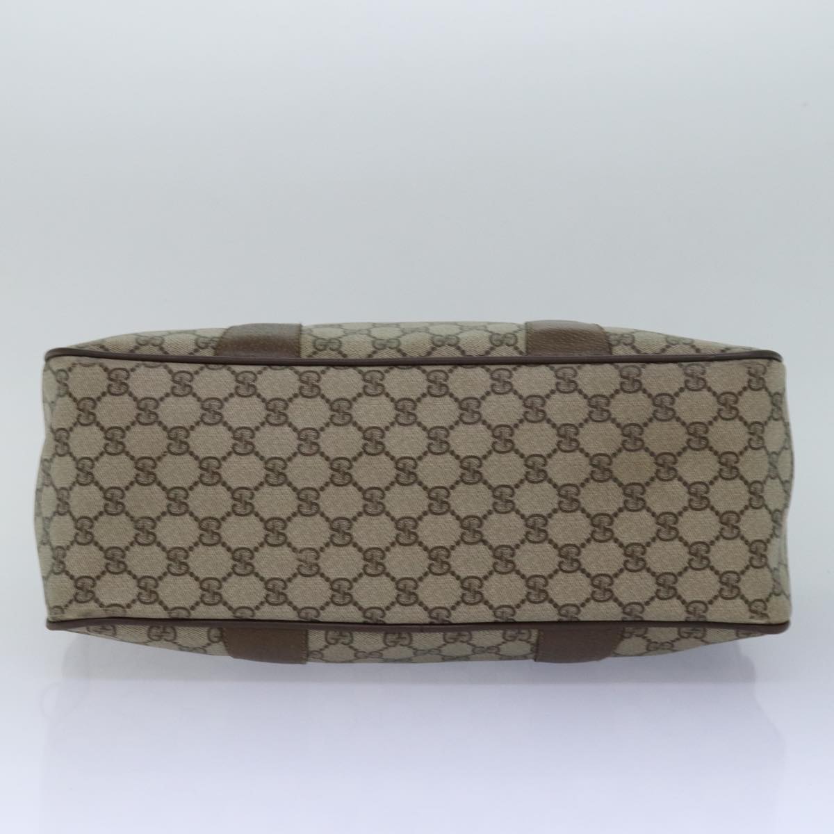 GUCCI GG Supreme Web Sherry Line Boston Bag PVC Leather Beige ki4633