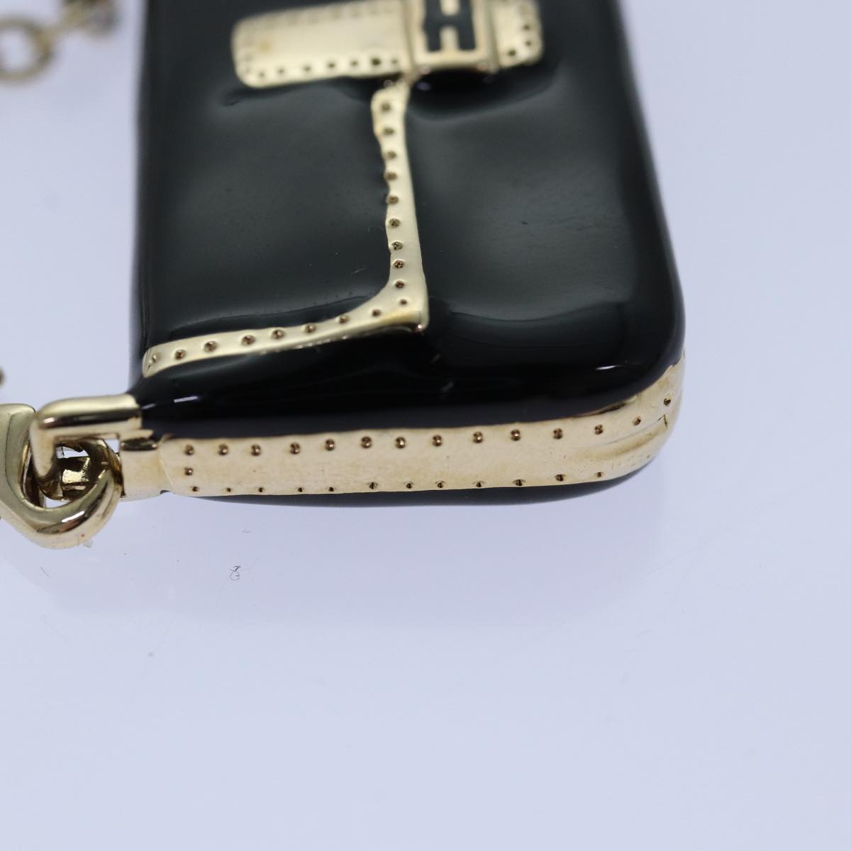 FENDI Mamma Baguette Motif Charm Black ki4706