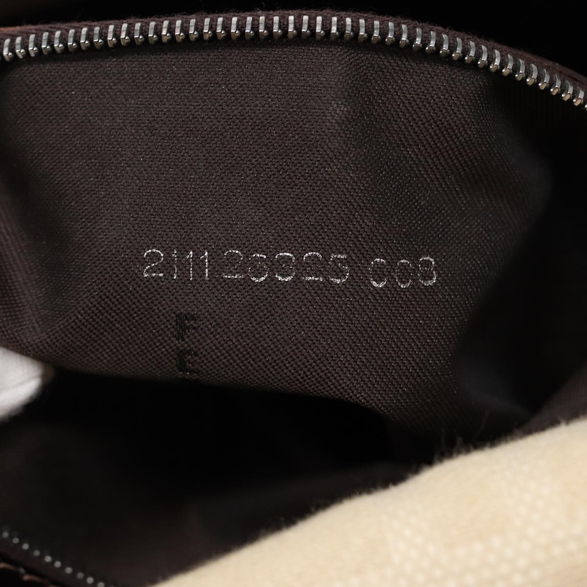 FENDI Mamma Baguette Shoulder Bag Canvas Leather White Brown Silver ki4797
