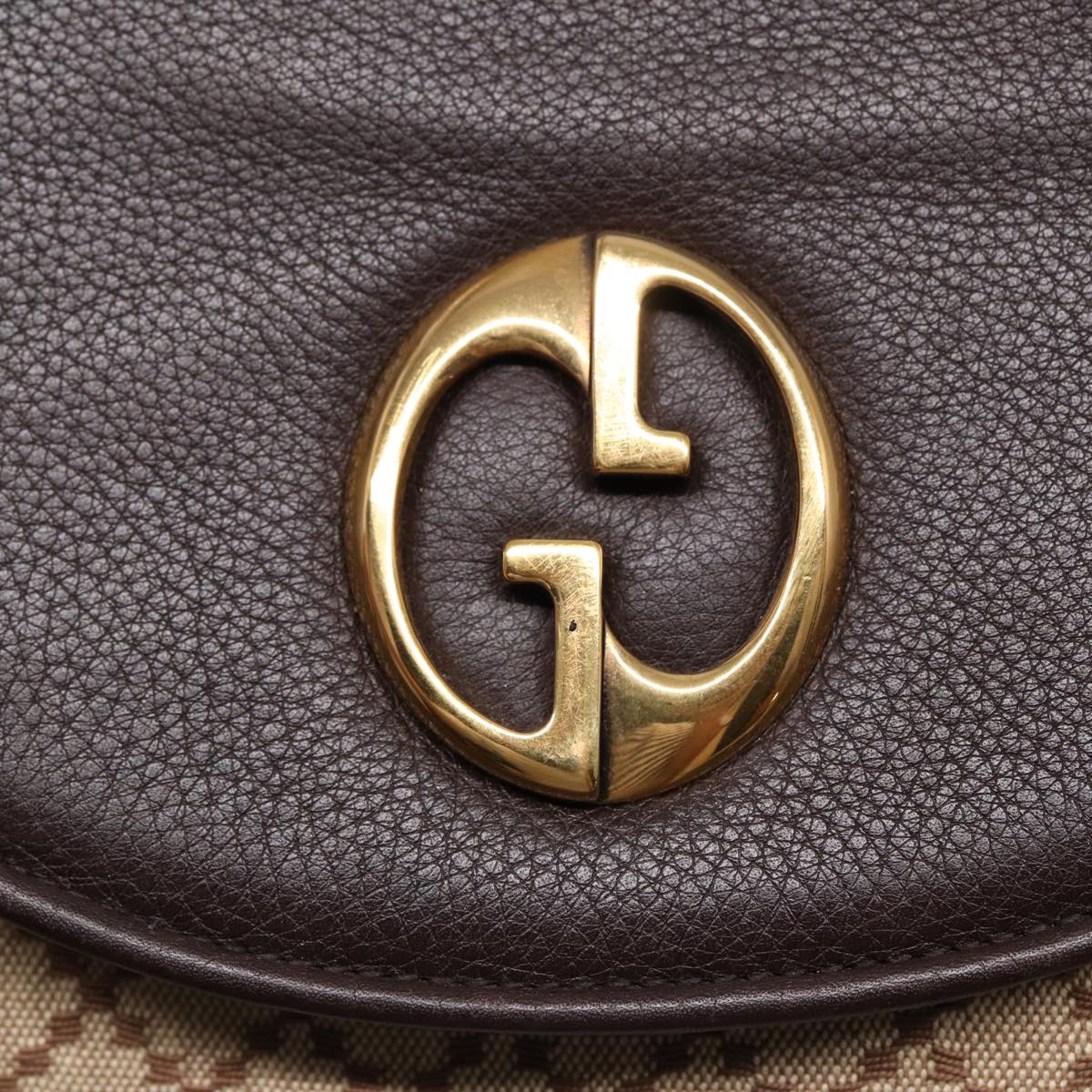 GUCCI Diamante Hand Bag Canvas Beige Gold 251826 ki4830