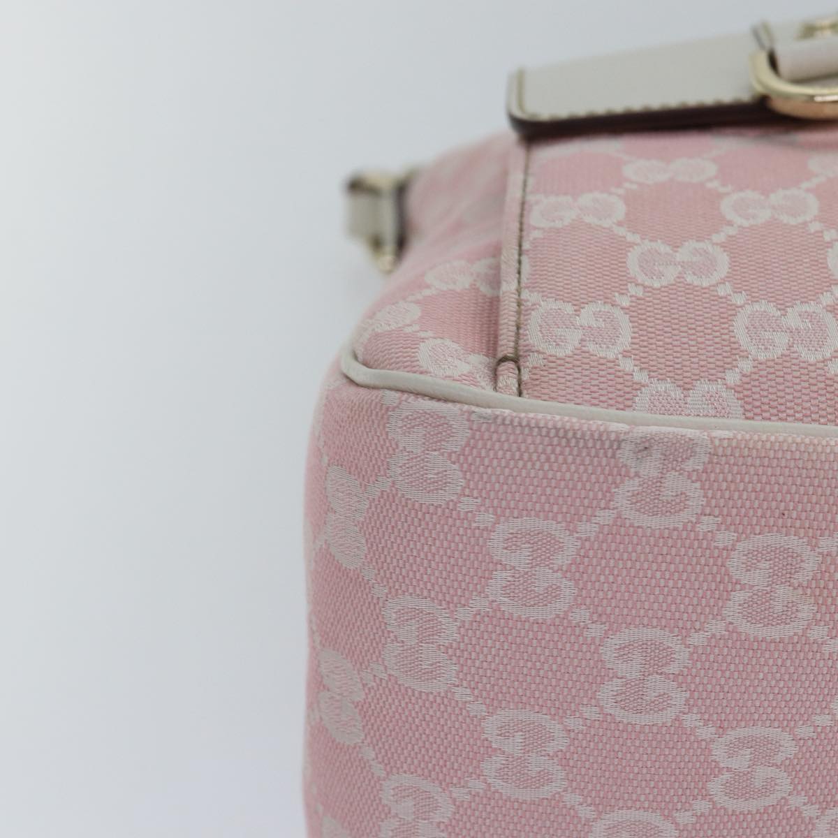 GUCCI GG Canvas Shoulder Bag Pink White Silver 153025 ki4845