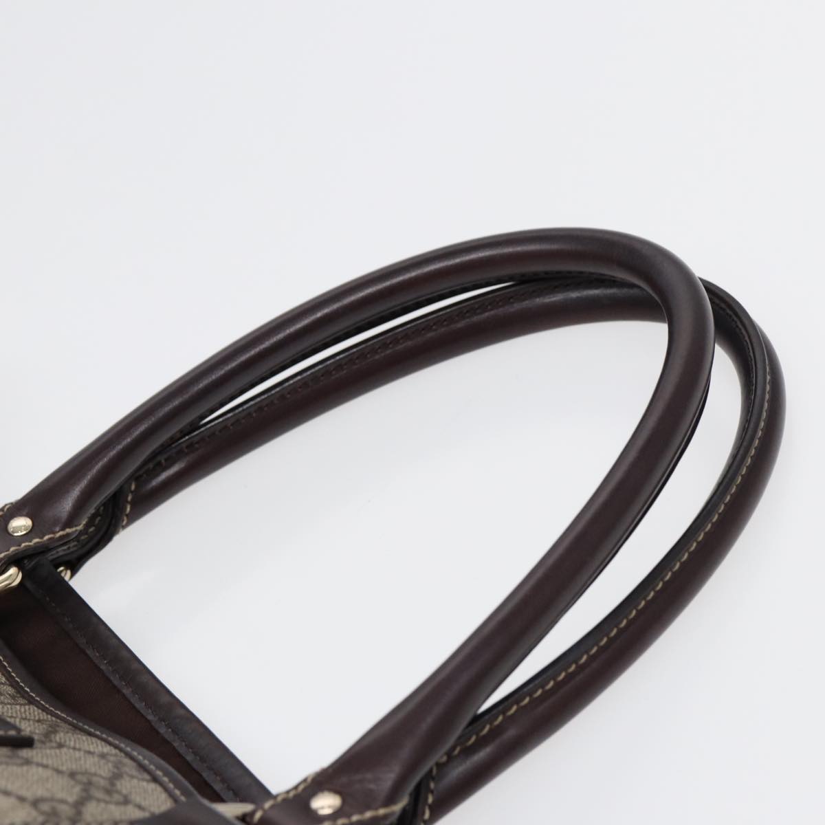 GUCCI GG Supreme Tote Bag PVC Beige Gold 223668 ki4895