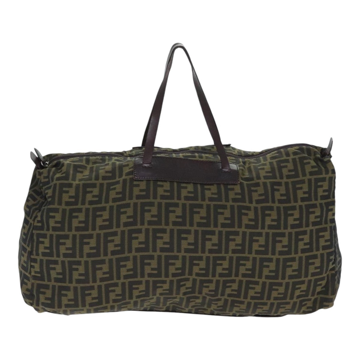 FENDI Zucca Canvas Boston Bag Brown ki4919