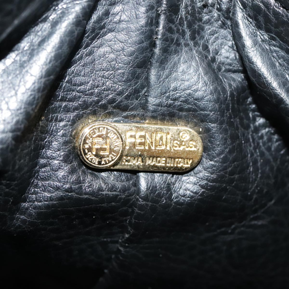 FENDI Zucca Canvas Pouch Brown Black gold ki4972