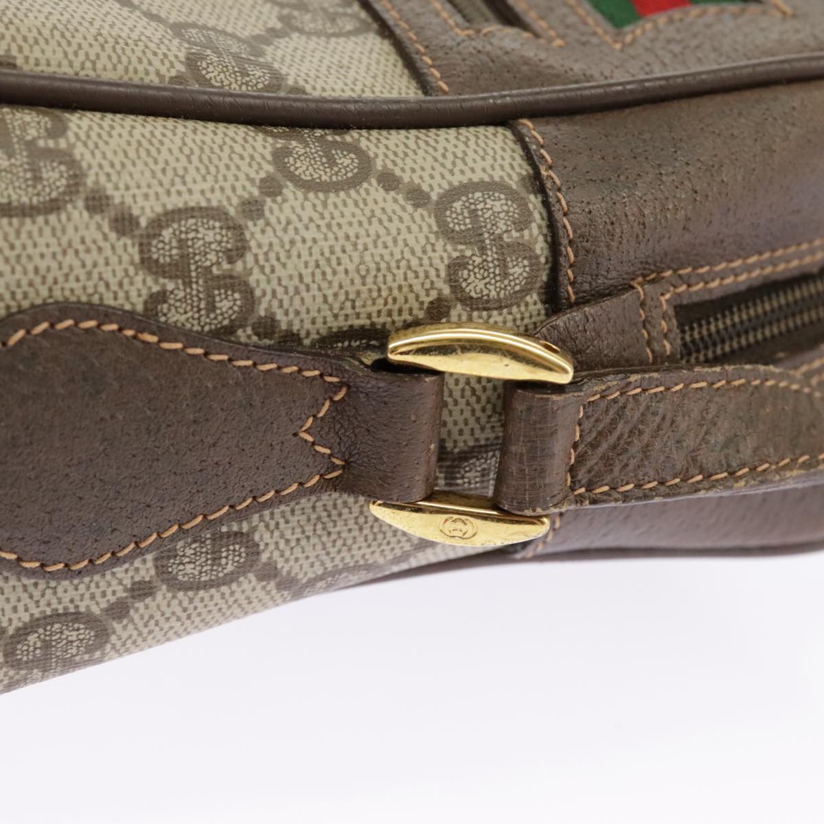 GUCCI GG Supreme Web Sherry Line Shoulder Bag PVC Beige 56 02 088 ki5034