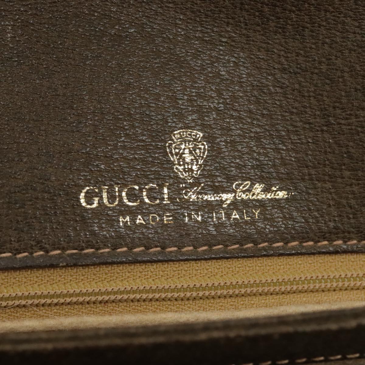 GUCCI GG Supreme Horsebit Shoulder Bag PVC Beige Gold ki5040