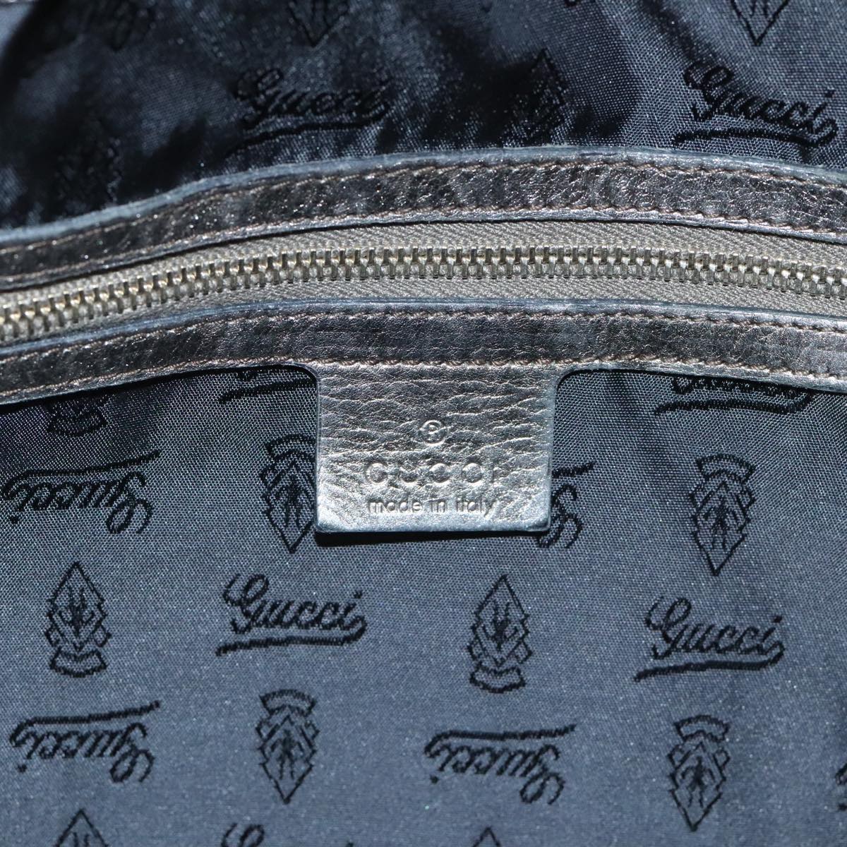 GUCCI Histeria Tote Bag Leather Silver Gold 197021 ki5046