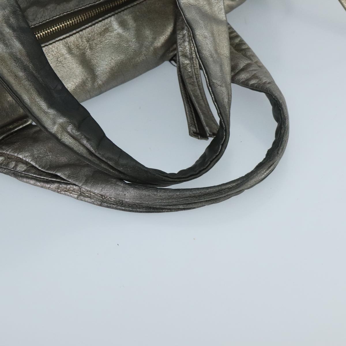 GUCCI Histeria Tote Bag Leather Silver Gold 197021 ki5046