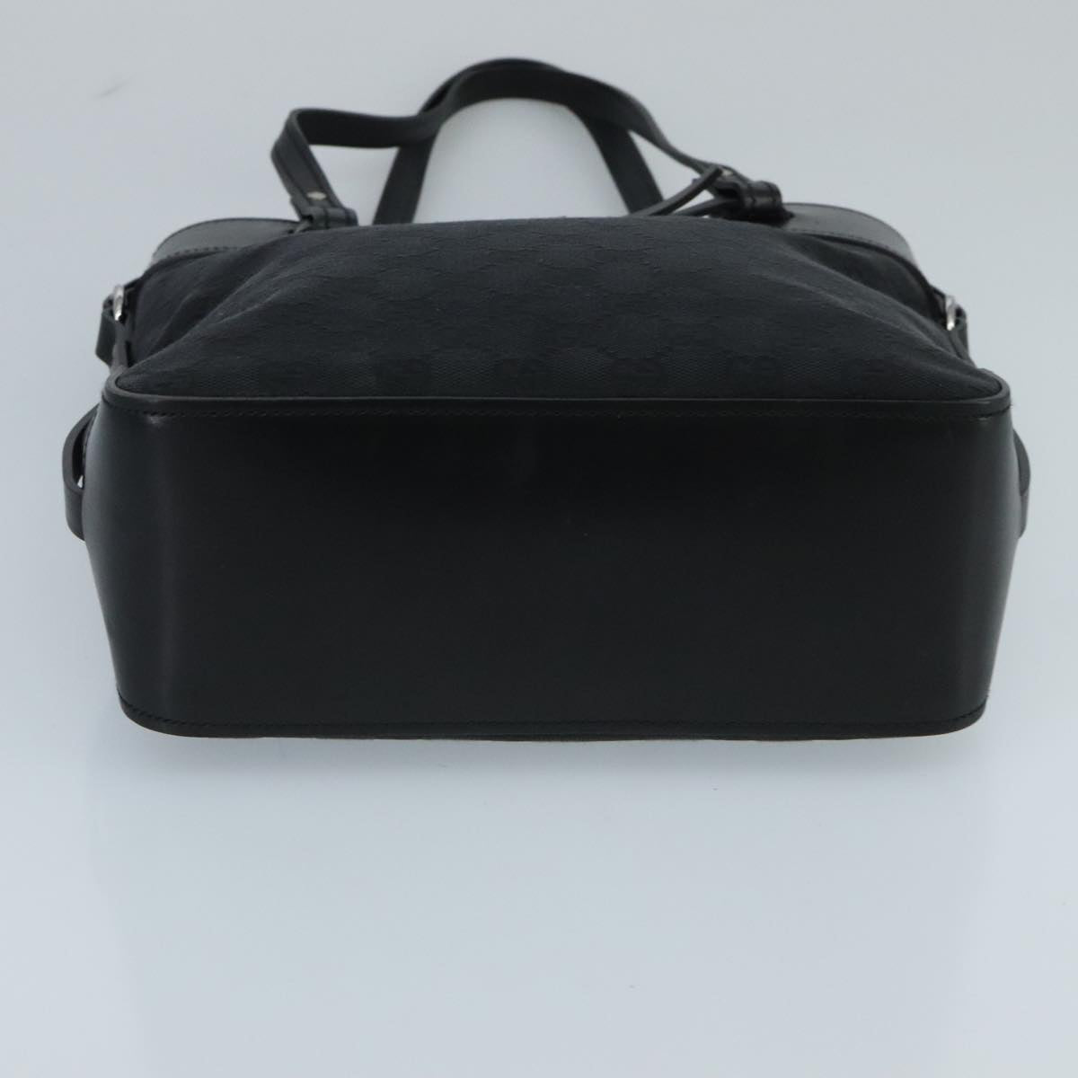 GUCCI GG Canvas Tote Bag Black Silver 107757 ki5048