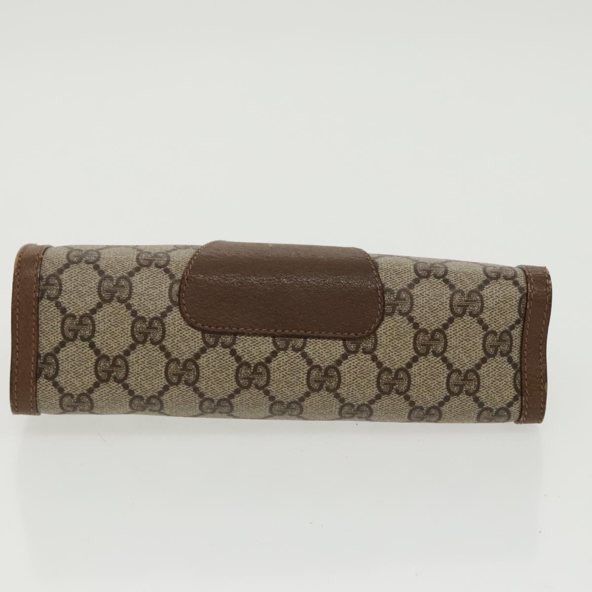 GUCCI GG Supreme Web Sherry Line Clutch Bag PVC Beige Red 89 01 032 ki5061