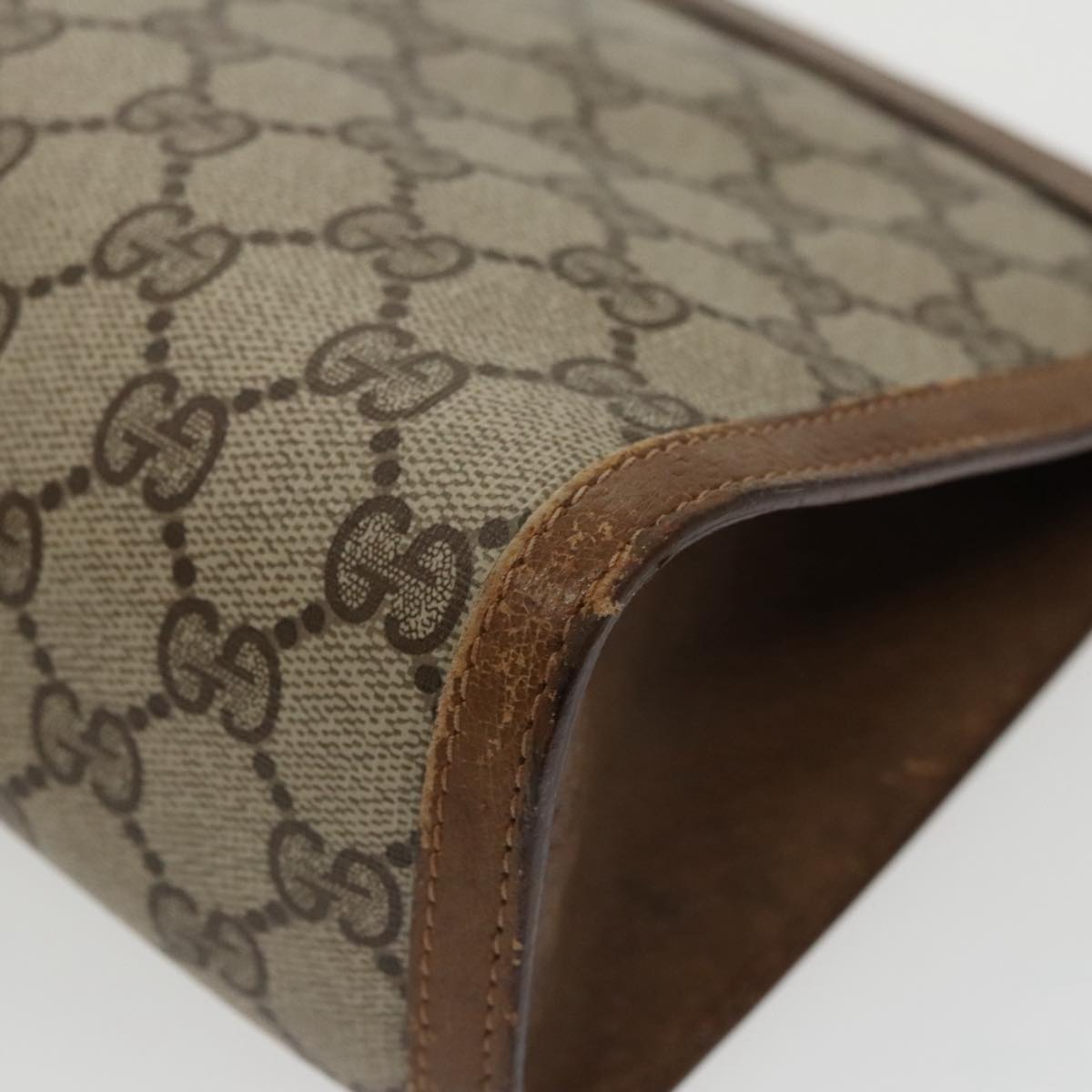 GUCCI GG Supreme Web Sherry Line Clutch Bag PVC Beige Red 89 01 033 ki5062