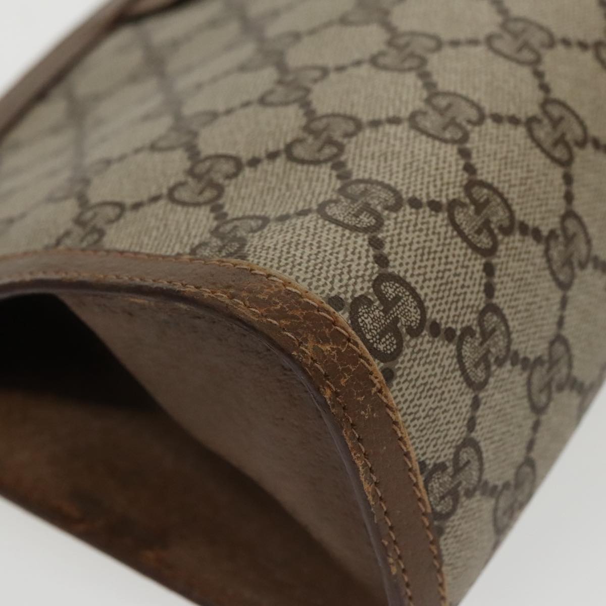 GUCCI GG Supreme Web Sherry Line Clutch Bag PVC Beige Red 89 01 033 ki5062