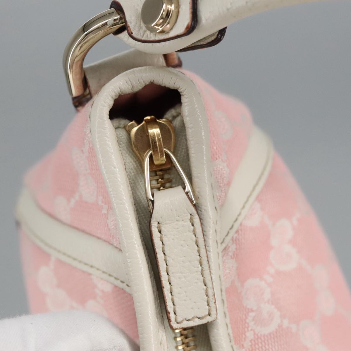 GUCCI GG Canvas Shoulder Bag Pink 130939 ki5065