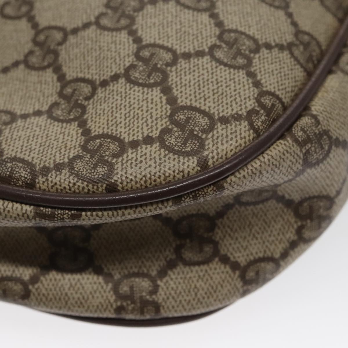 GUCCI GG Supreme Web Sherry Line Clutch Bag PVC Beige Red 156 01 034 ki5089