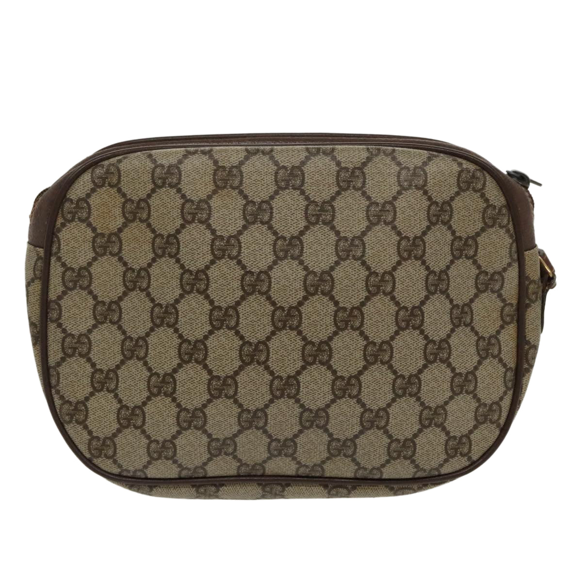 GUCCI GG Supreme Web Sherry Line Clutch Bag PVC Beige Red 156 01 034 ki5089