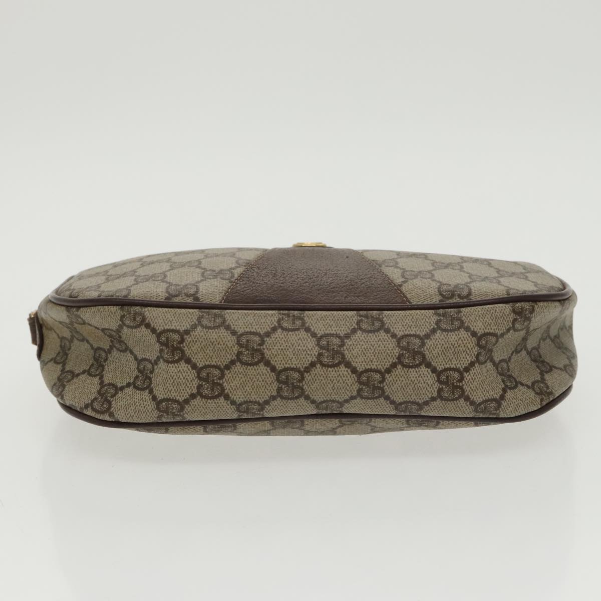 GUCCI GG Supreme Web Sherry Line Clutch Bag PVC Beige Red 156 01 034 ki5089
