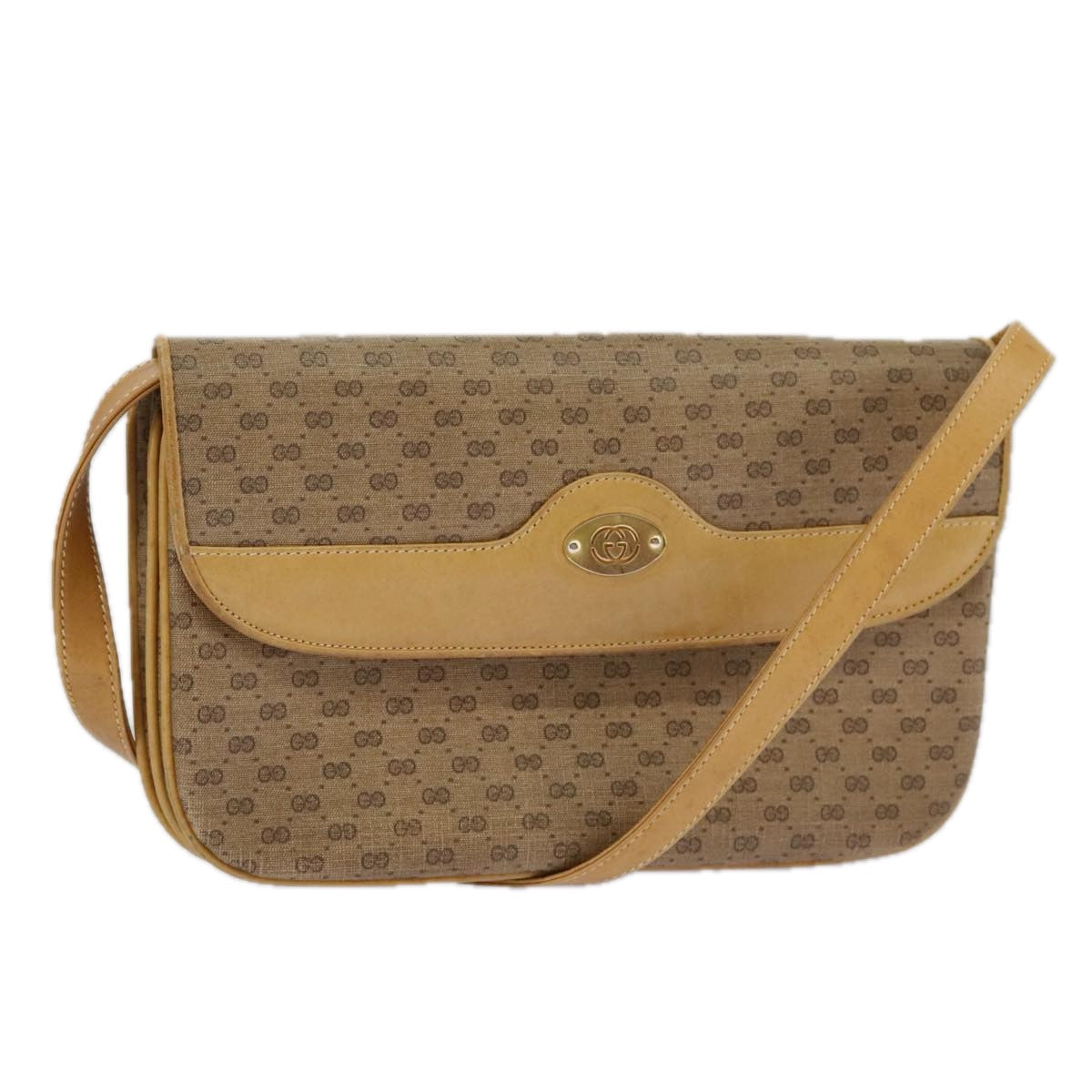 GUCCI Micro GG Supreme Shoulder Bag PVC Beige Gold 004 106 0024 ki5097