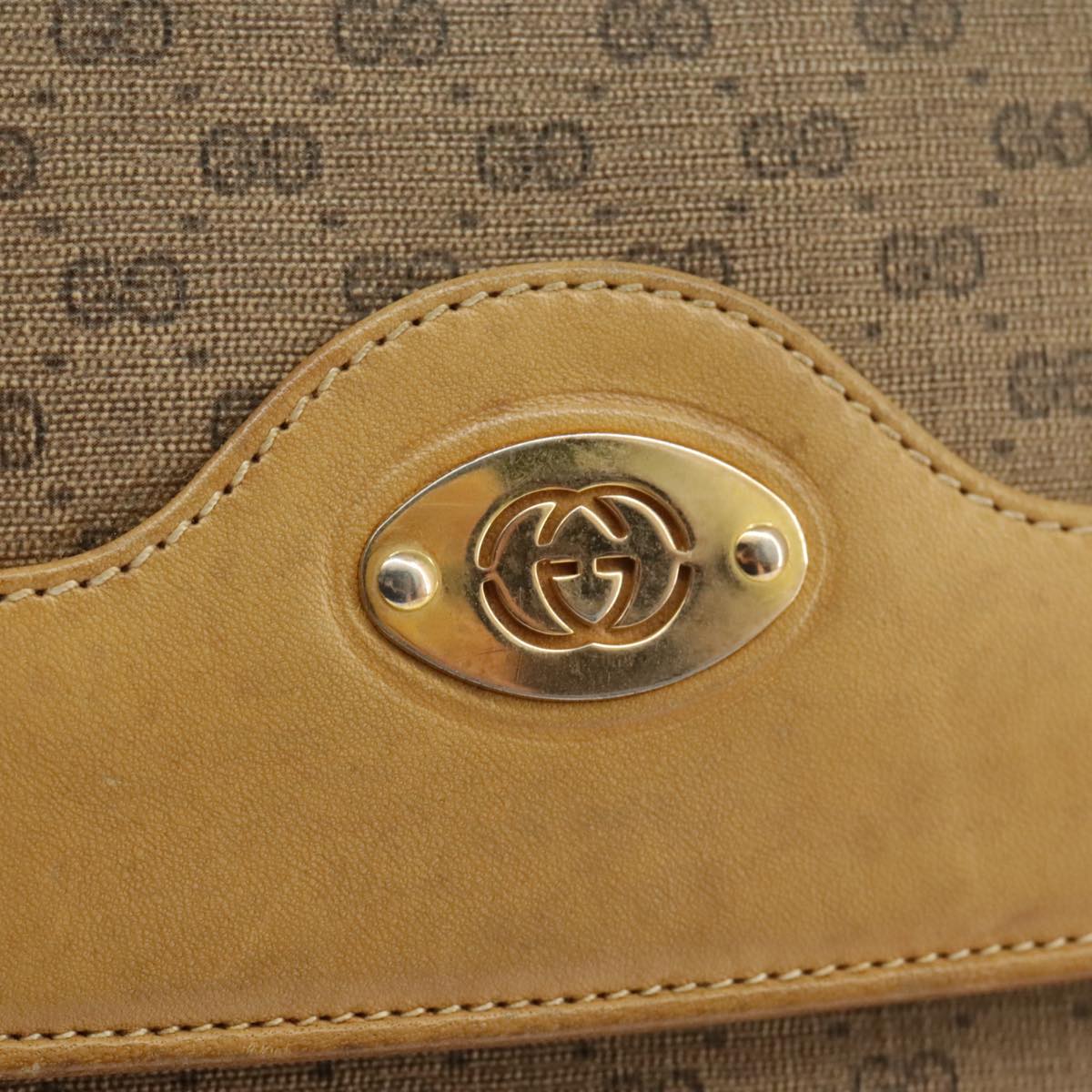 GUCCI Micro GG Supreme Shoulder Bag PVC Beige Gold 004 106 0024 ki5097