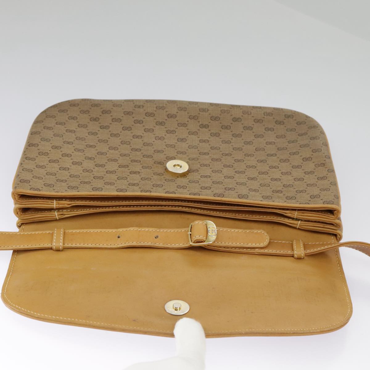 GUCCI Micro GG Supreme Shoulder Bag PVC Beige Gold 004 106 0024 ki5097