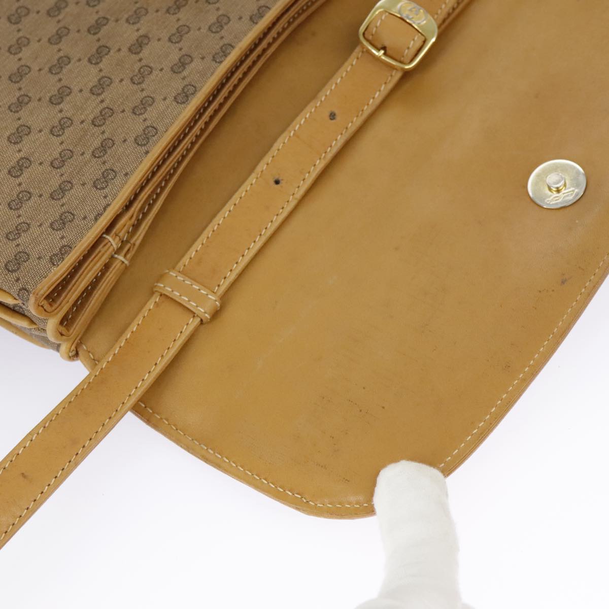 GUCCI Micro GG Supreme Shoulder Bag PVC Beige Gold 004 106 0024 ki5097