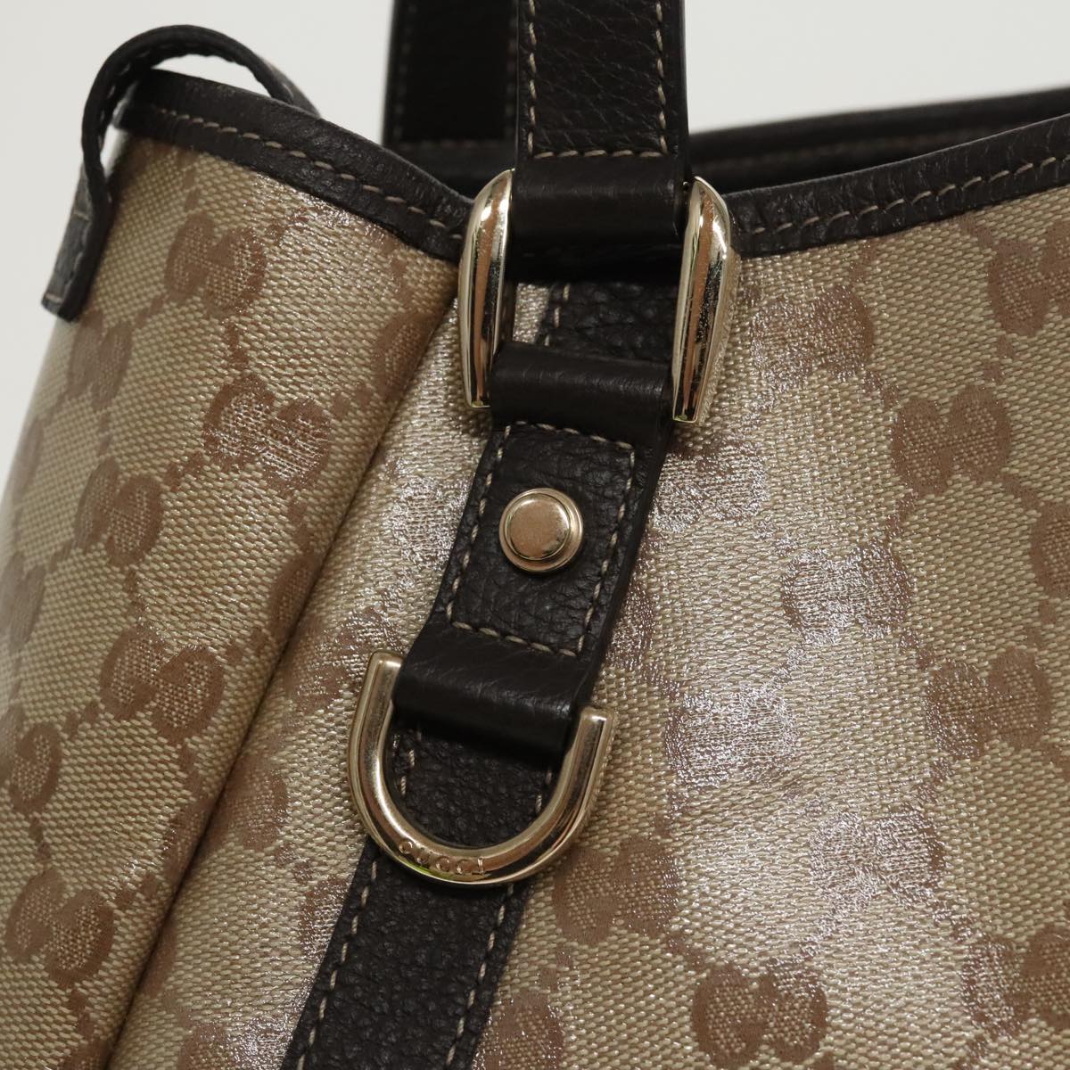 GUCCI GG Crystal Abbey Tote Bag Beige Gold 293578 ki5099
