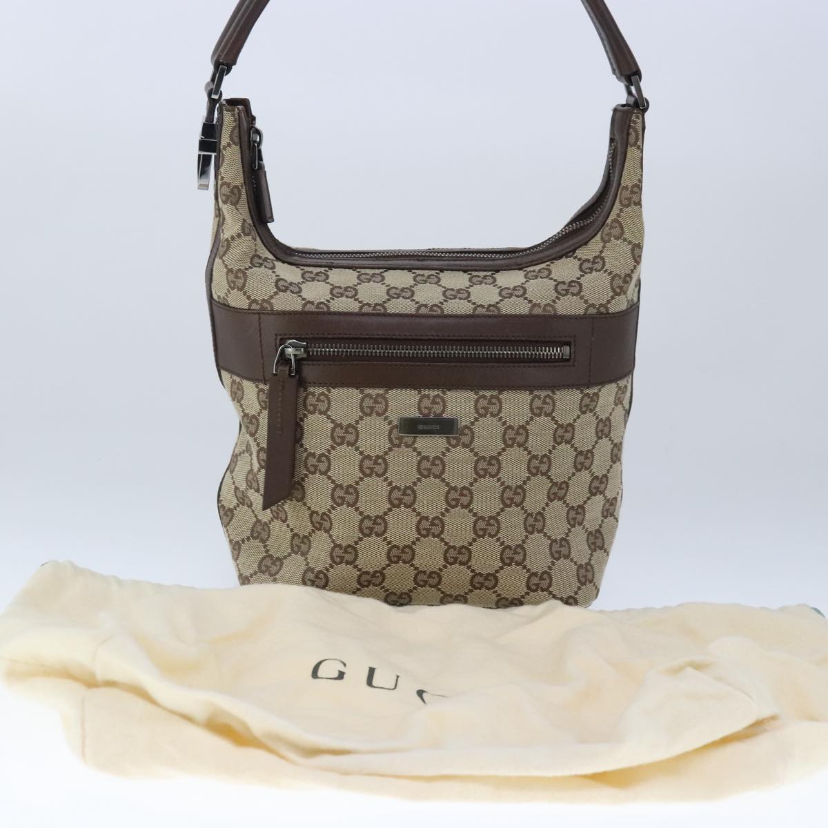 GUCCI GG Canvas Shoulder Bag Beige ki5120