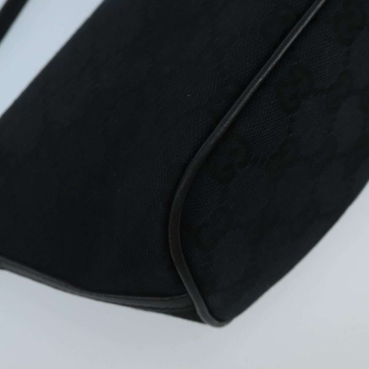 GUCCI GG Canvas Pouch Black Silver 039 1103 ki5152