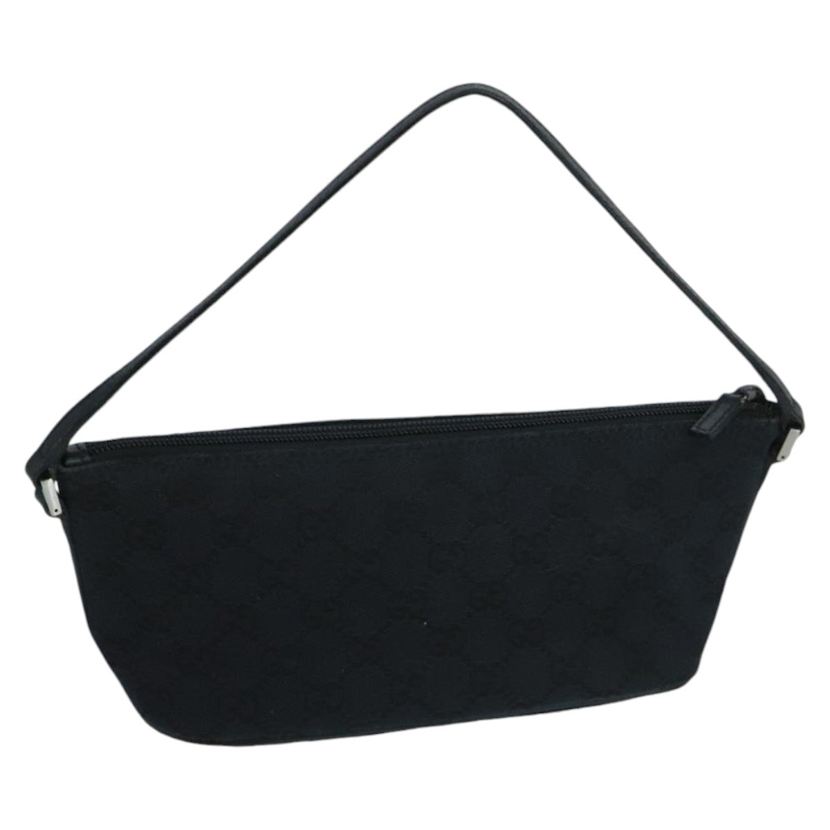 GUCCI GG Canvas Pouch Black Silver 039 1103 ki5152